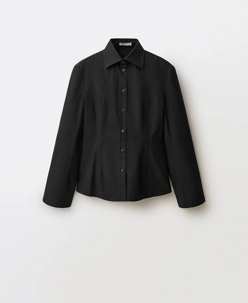 Mango Women's Cuffless Sleeve Detail Fitted Shirt