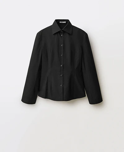 Mango Women's Cuffless Sleeve Detail Fitted Shirt