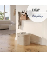 Ovel Boucle Ottoman Storage Bench – Modern Foot Stool