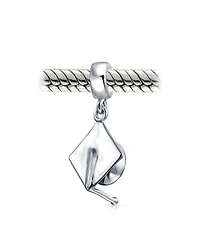 Bling Jewelry Graduate Trencher Cap Dangle Charm Bead Sterling Silver European Bracelet