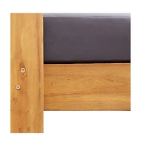 Patio Sofa Chair with Cushion Dark Gray Solid Acacia Wood