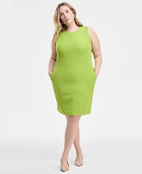 Kasper Plus Sleeveless Multi-Seam Sheath Dress