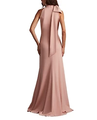 Tadashi Shoji Women's Sims Shoulder Bow Halter Gown
