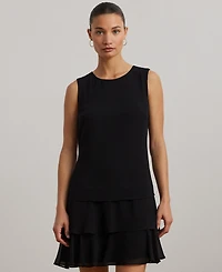 Lauren Ralph Women's Crinkle Georgette Shift Dress