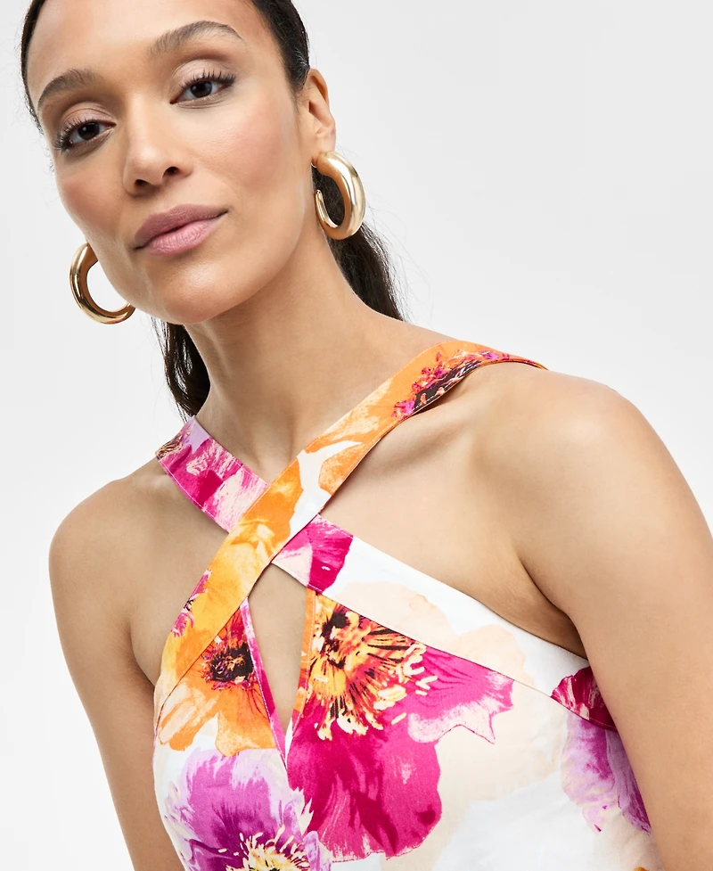 I.n.c. International Concepts Women's Floral-Print Linen-Blend Maxi Dress, Exclusively at Macy's