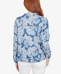 Ruby Rd. Petite Baroque Paisley Soft Button Long Sleeve Jacket