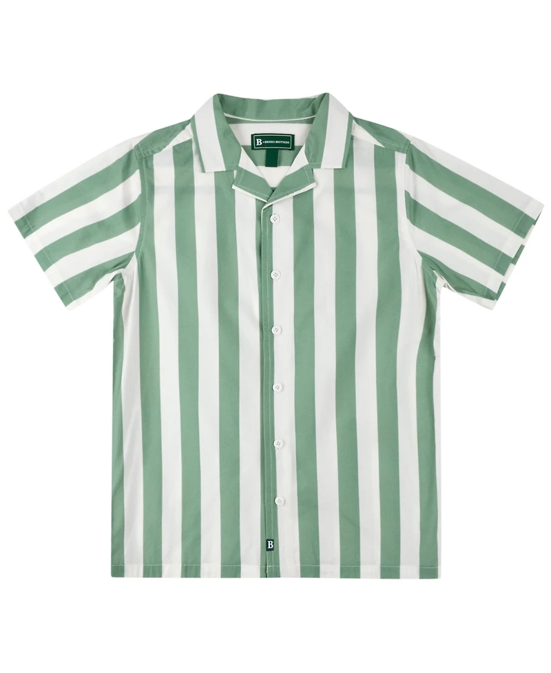 B By Brooks Brothers Big Boys Striped Camp Shirt