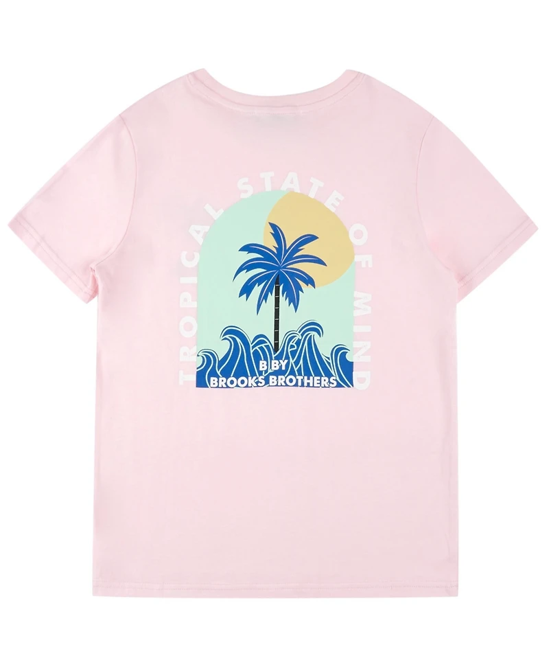 B By Brooks Brothers Big Boys Tropical Graphic T-Shirt