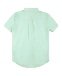 B By Brooks Brothers Big Boys Linen Short Sleeve Button Up Shirt