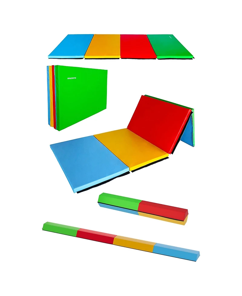 BalanceFrom Fitness All Purpose Mat with 8 Ft Balance Beam Gymnastic Set