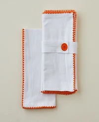 Tableau Embroidered Edge Napkins, Set of 4