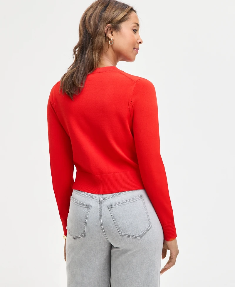 On 34th Women's Crewneck Long-Sleeve Cardigan, Exclusively at Macy's