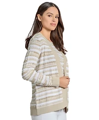 Jones New York Women's Textured Open-Front Cardigan