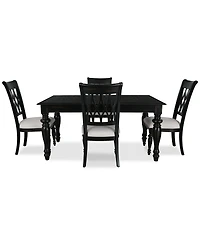Daria 5-Pc. Dining Set (Rectangular Table & 4 Side Chairs