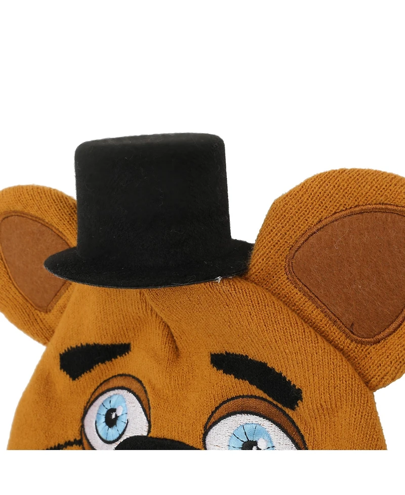 Five Nights At Freddy'S Boys Freddy Fazbear Youth Brown Cuffless Beanie