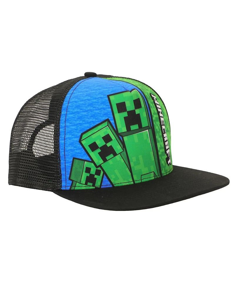Minecraft Boys Creepers & Logo Youth Trucker Hat