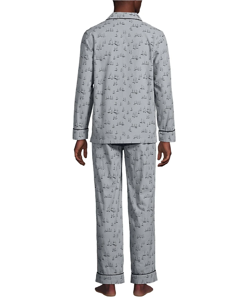 Lands' End Men's Long Sleeve Essential Pajama Set