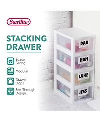 Sterilite 30 Qt Clear Plastic Stackable Storage Bin w/ Latch Lid, White (6 Pack)