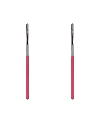 Laundry by Shelli Segal Silver Tone and Pink Enamel Post Triangle Earrings