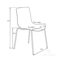 LeisureMod Astor Water Ripple Design Dining Chair Set of
