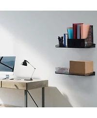 Lugo 24"x12" Garage Wall Shelves, 2 Pack, Black