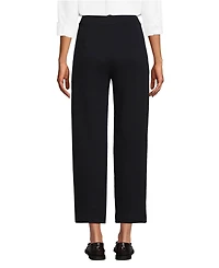 Lands' End Women's Sport Knit High Rise Pleated Straight Leg Crop Pants