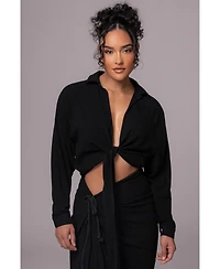 Jluxlabel Women's Soho Front Tied Woven Top