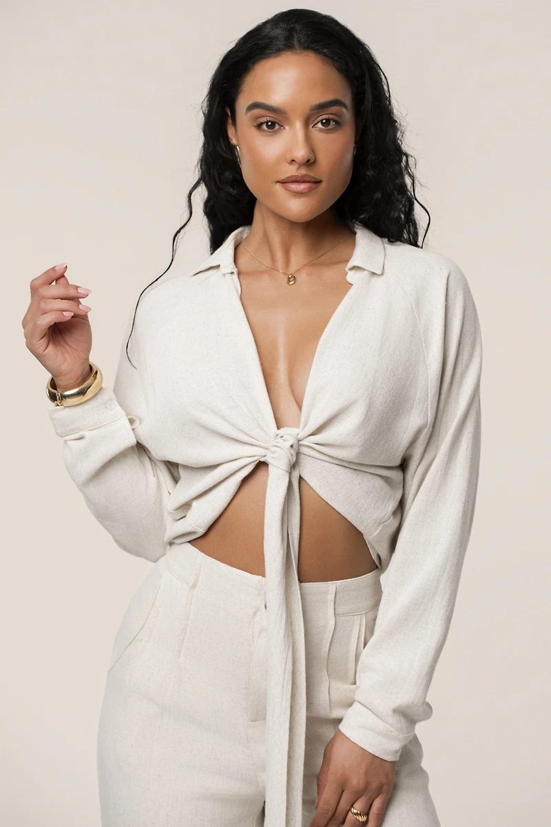 Jluxlabel Women's Soho Front Tied Woven Top