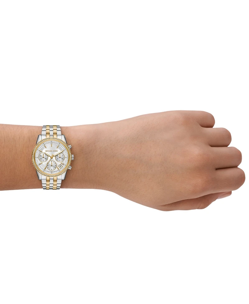 Michael Kors Women's Mini Bryant Chronograph Two-Tone Stainless Steel Watch, 35mm