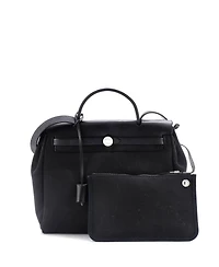 Pre-Owned Hermes Herbag Zip Leather and Toile