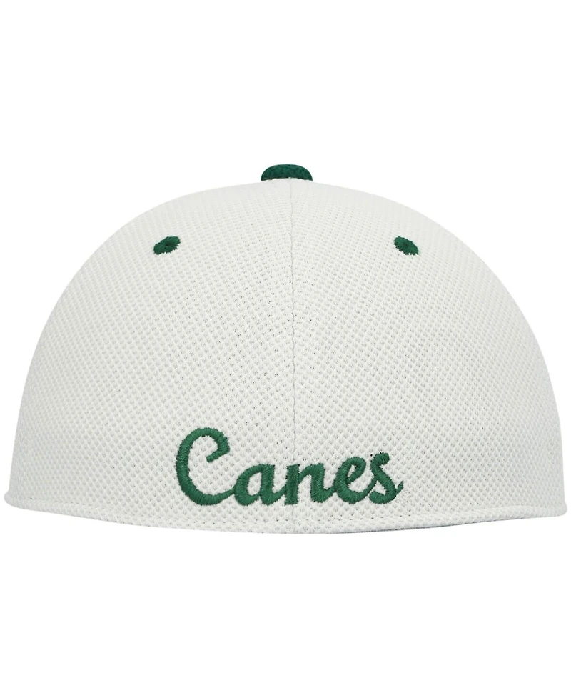 Men's adidas Cream, Green Miami Hurricanes On-Field Baseball Fitted Hat