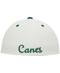 Men's adidas Cream, Green Miami Hurricanes On-Field Baseball Fitted Hat