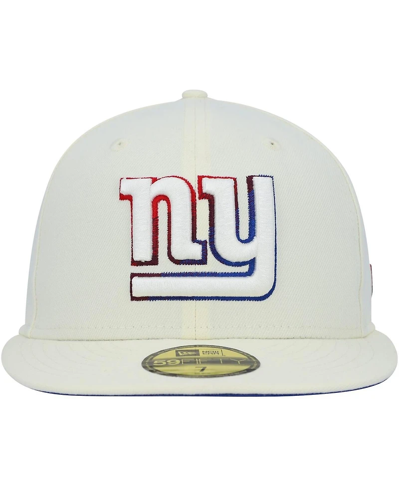 Men's New Era Cream York Giants Chrome Dim 59FIFTY Fitted Hat