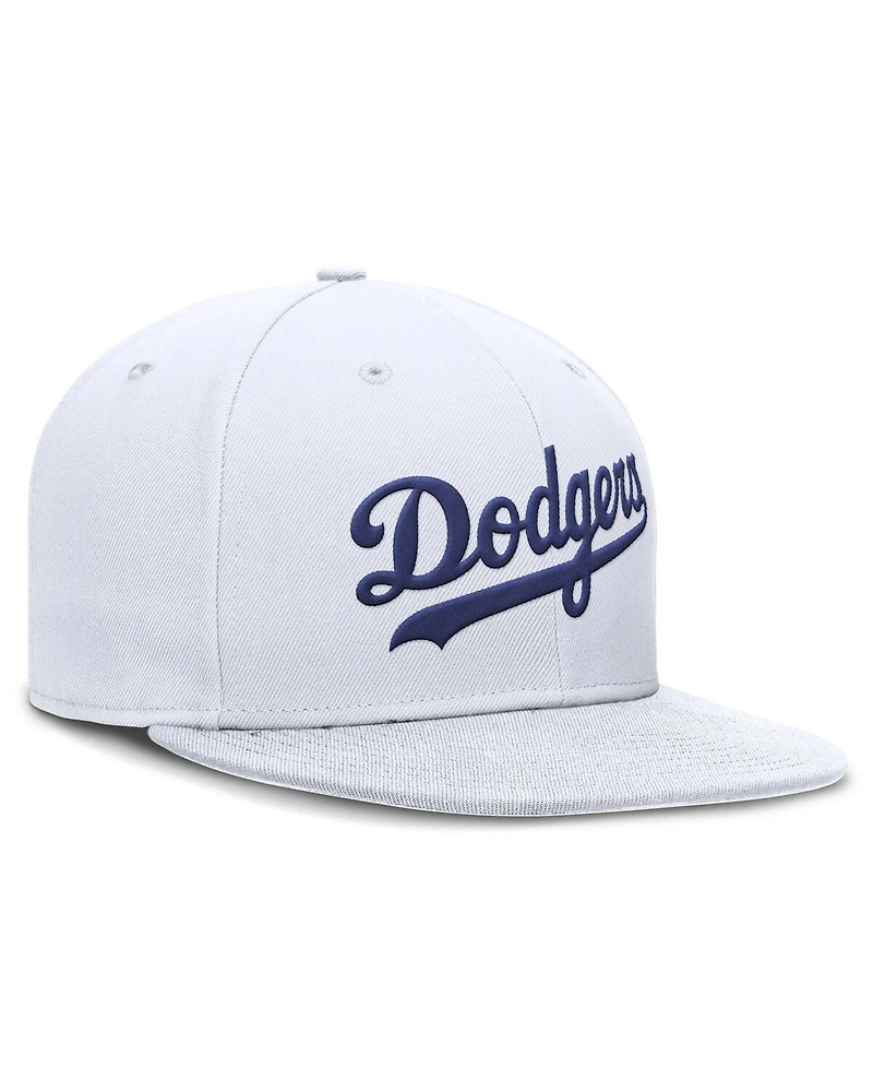 Nike Men's White Los Angeles Dodgers True Performance Fitted Hat
