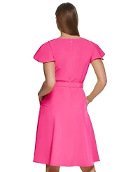 Calvin Klein Women's Flutter-Sleeve Tie-Waist Dress