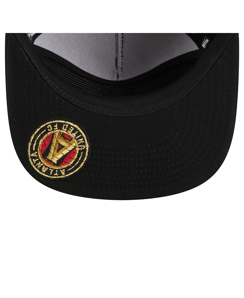 Men's New Era Black Atlanta United Fc Script Golfer Adjustable Hat