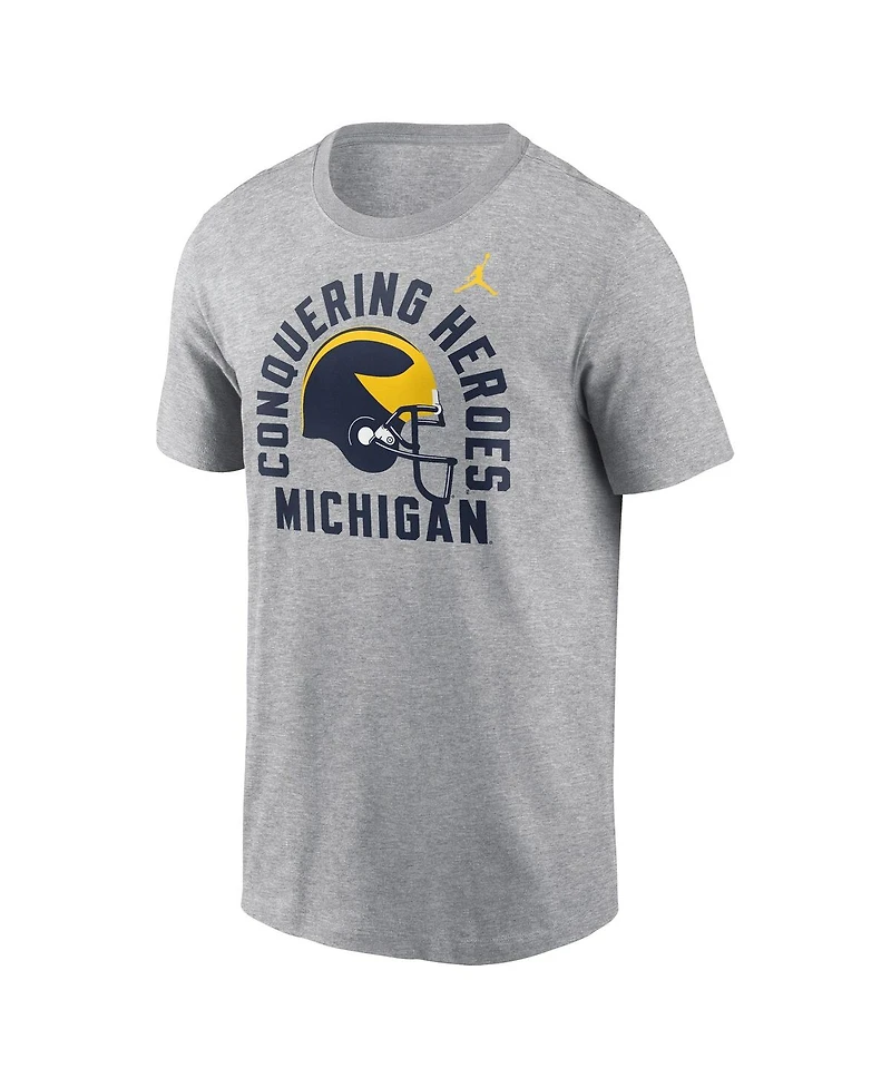 Jordan Men's Heather Gray Michigan Wolverines Local Song T-Shirt