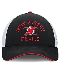 Fanatics Men's /White New Jersey Devils Authentic Pro Rink Trucker Hat