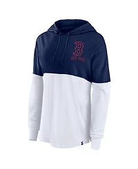 Fanatics Women's Navy/White Boston Red Sox Backup Option Pullover Hoodie