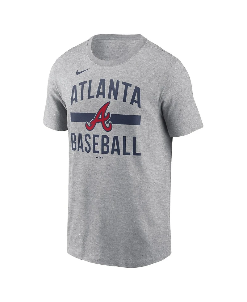 Nike Men's Heather Gray Atlanta Braves Arched T-Shirt