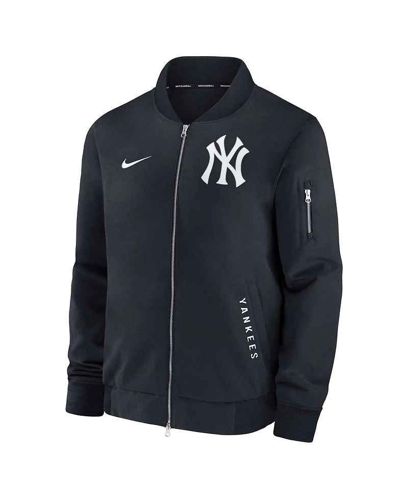 Nike Men's Navy New York Yankees Authentic Collection Dugout Full-Zip Bomber Jacket