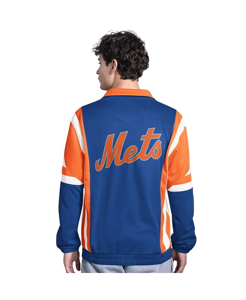 Starter Men's Royal/Orange New York Mets Contender Tricot Full-Zip Track Jacket