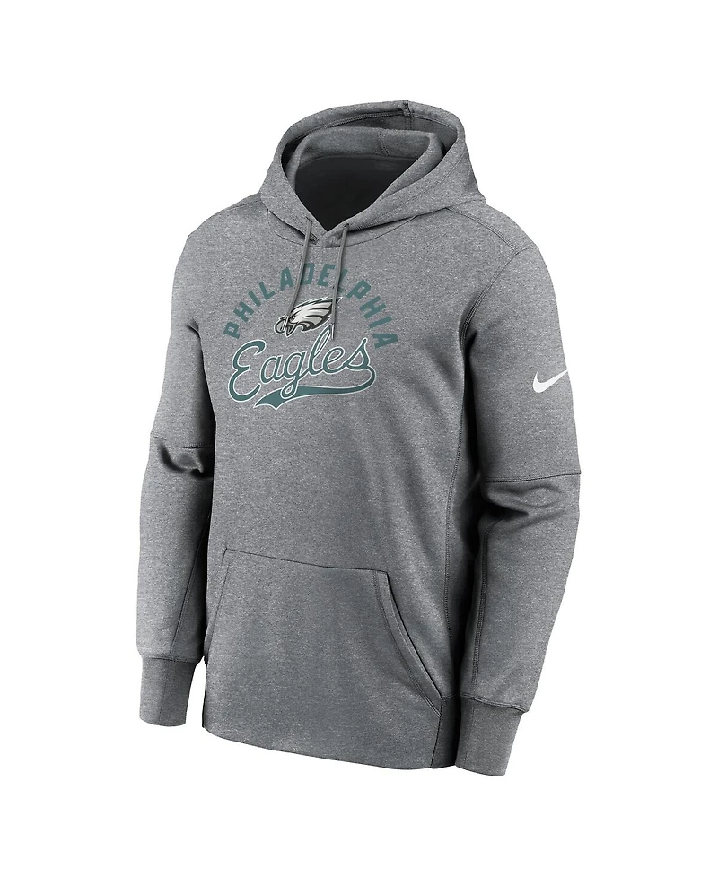 Nike Men's Heather Gray Philadelphia Eagles Performance Fleece Pullover Hoodie