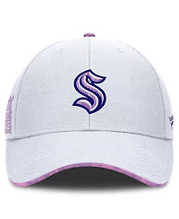 Fanatics Men's White Seattle Kraken Authentic Pro Hockey Fights Cancer Adjustable Hat