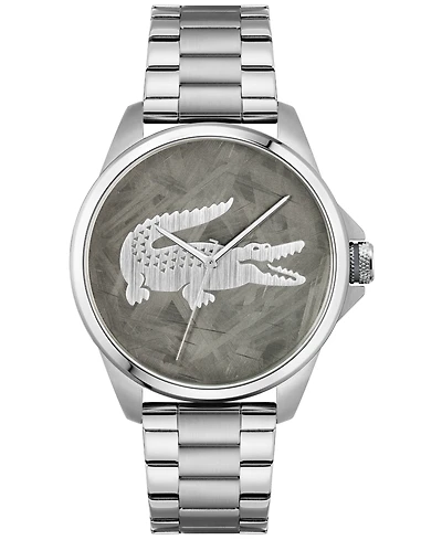 Lacoste Men's Le Croc Silver Tone Stainless Steel Bracelet Watch, 43mm