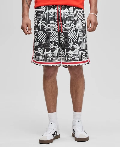 Mode of One Men's Vacation Palm 7" Mesh Shorts, Exclusively at Macy's
