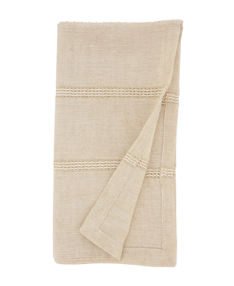 Saro Lifestyle Leno Stripe Elegance Napkin, Set of 4