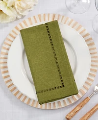 Saro Lifestyle Laser-Cut Hemstitch Napkin, Set of 4