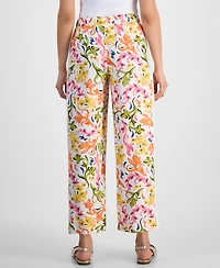 Jm Collection Petite Side-Panel Printed Pull-On Pants