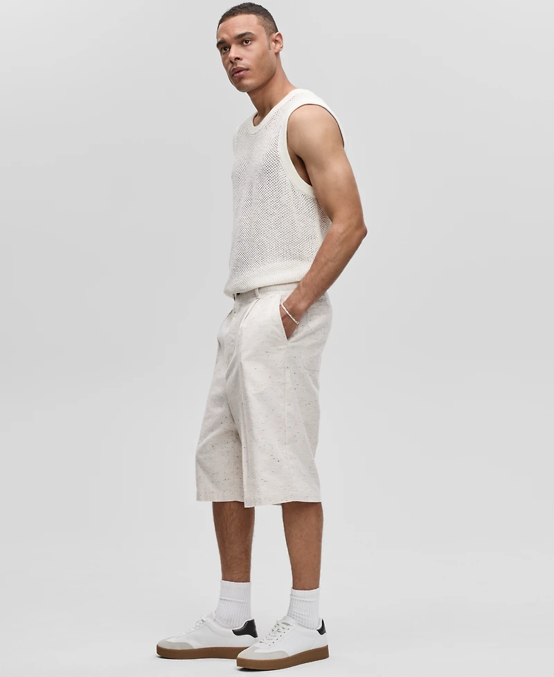Mode of One Men's Oversized Speckled Textured Shorts, Exclusively at Macy's
